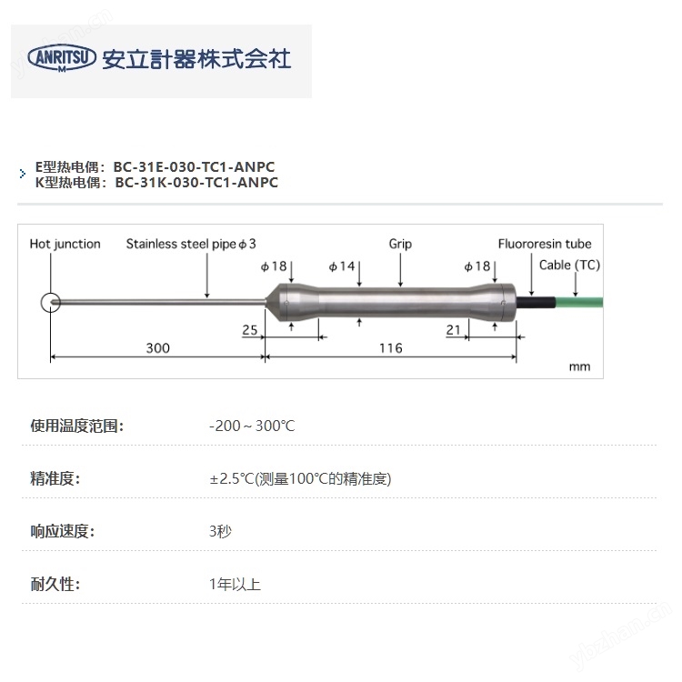 日本安立溫度傳感器BC-21E-010-TC1-ANPC